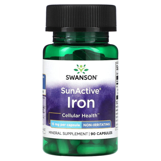 Железо Swanson SunActive, 15 мг, 90 капсул