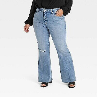 Women's High-Rise Flare Jeans - Ava & Viv Medium Wash 26