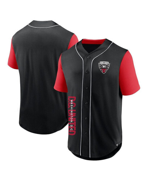 Branded Men's Black D.C. United Balance Fashion Baseball Jersey