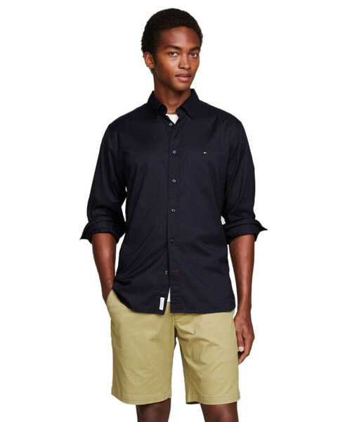 Men's Poplin Long Sleeve Button-Down Shirt