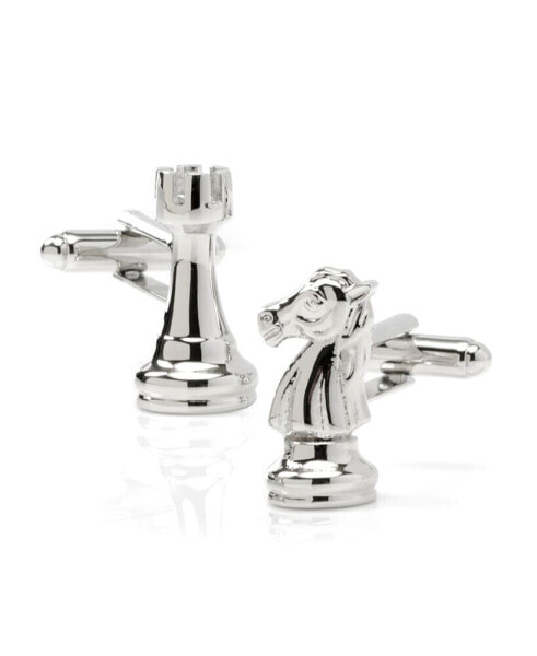 Men's Knight and Rook Chess Piece Cufflinks