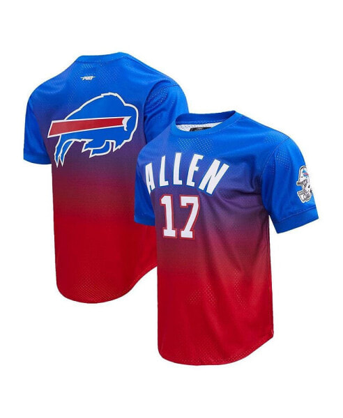 Men's Josh Allen Royal Buffalo Bills Player Name and Number Ombre Mesh T-shirt