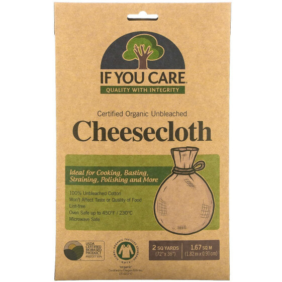 Organic Cheesecloth, Unbleached, 1 count, 2 sq yards, (72"x36")