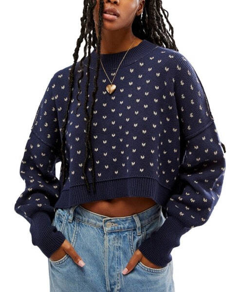 Women's Patterned Easy Street Cropped Sweater