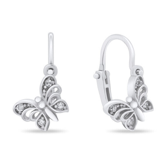 Design silver earrings Butterflies EA187W