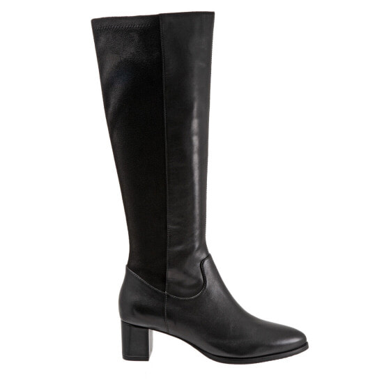 Trotters Kirby T2061-001 Womens Black Narrow Leather Knee High Boots 7.5