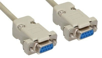 InLine null modem cable 9 Pin female / female - clamped - 2m