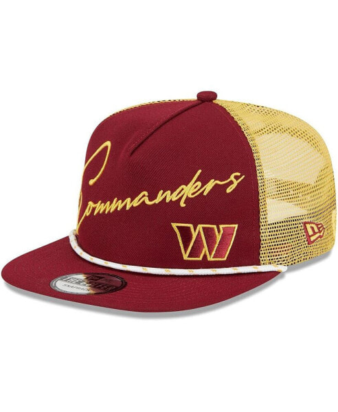 Men's Burgundy Washington Commanders Script Logo Golfer 9FIFTY Snapback Hat