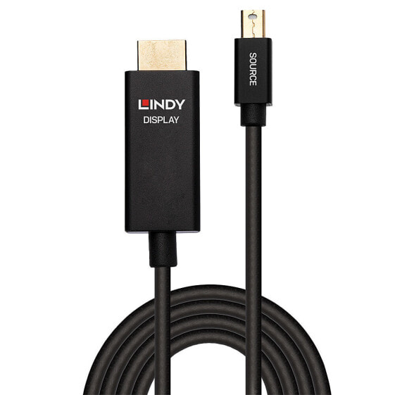 Lindy 2m Mini DP to HDMI Adapter Cable with HDR - 2 m - Mini DisplayPort - HDMI Type A (Standard) - Straight - Straight - Gold