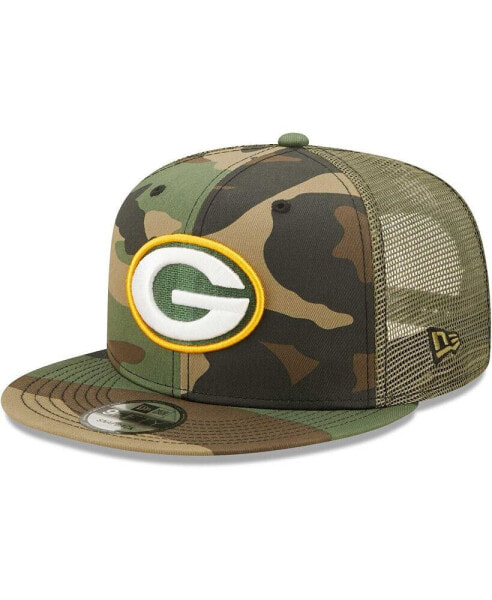 Men's Camo, Olive Green Bay Packers Trucker 9Fifty Snapback Hat