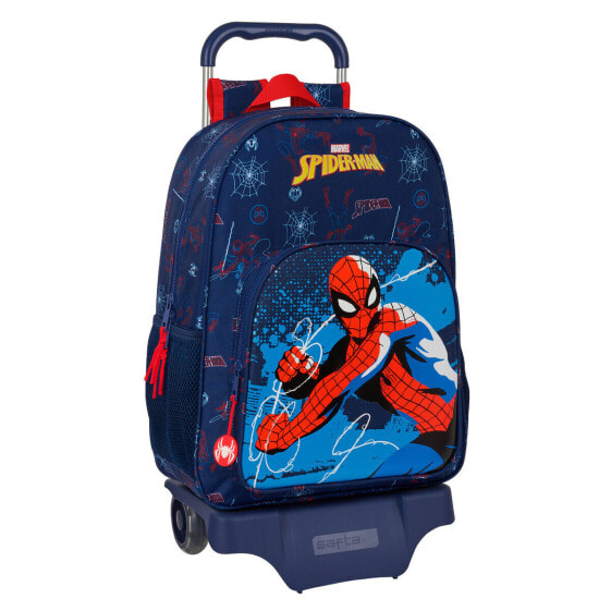 Детский рюкзак с колесиками Spider-Man Neon Темно-синий 33 x 42 x 14 см