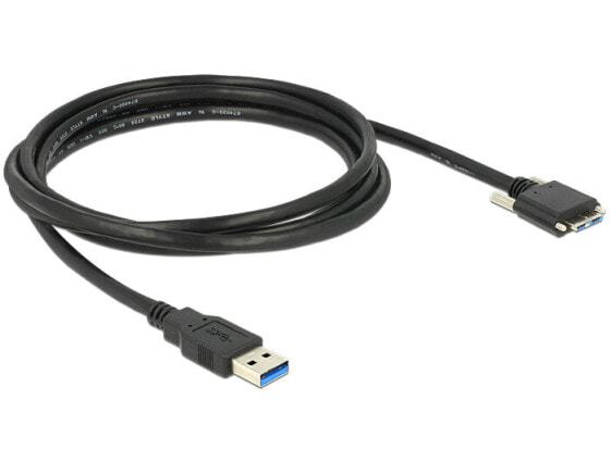 Переходник USB 3.0 - 2 м - USB A - Micro-USB B - USB 3.2 Gen 1 (3.1 Gen 1) - Male/Male - черный - Delock