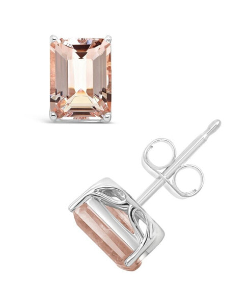 Morganite (2-3/4 ct. t.w.) Stud Earrings in 14K White Gold