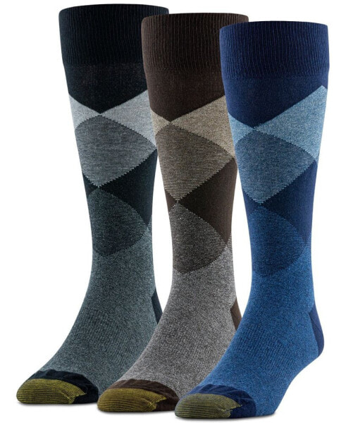 Men's 8 Track Argyle Crew Dress Socks, 3-Pack