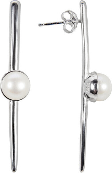 Genuine silver earrings with right pearl JL0464