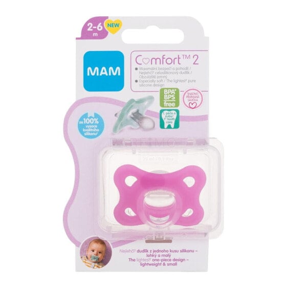 MAM Comfort 2 Silicone Pacifier 2-6m Pink 1 St. schnuller für Kinder