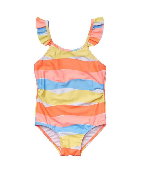 Toddler, Child Girls Good Vibes Frill Strap Swimsuit