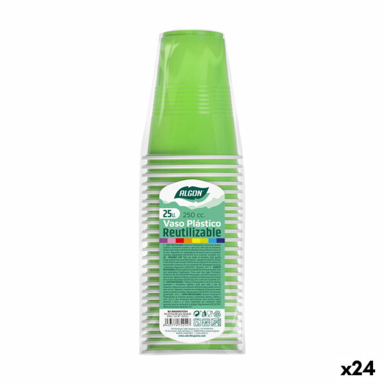 Набор многоразовых чашек Algon Зеленый 24 штук 250 ml (25 Предметы)