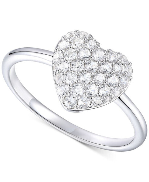 Diamond Pavé Heart Ring (1/2 ct. t.w.) in 10k White Gold