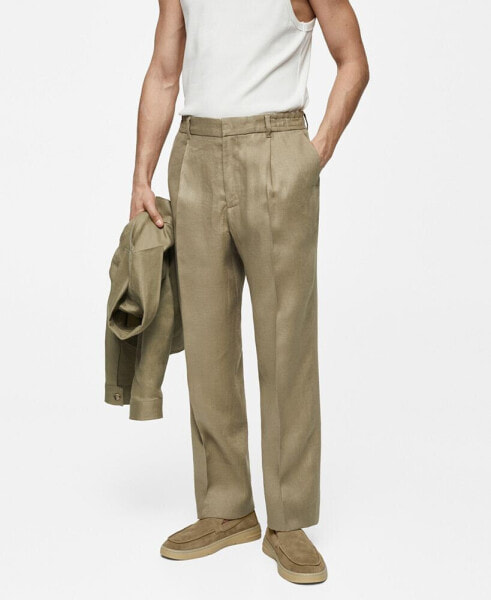 Men's 100% Linen Regular-Fit Pants