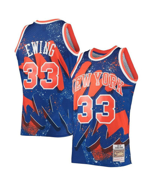 Men's Patrick Ewing Blue New York Knicks Hardwood Classics 1991 Hyper Hoops Swingman Jersey
