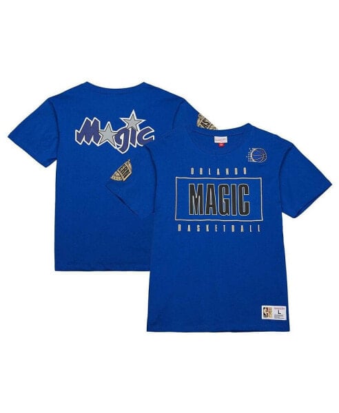 Men's Blue Distressed Orlando Magic Hardwood Classics Team OG 2.0 Premium Vintage-Like Logo T-shirt