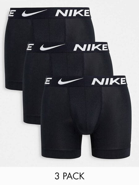 Трусы мужские Nike Dri-FIT Essential, упаковка из 3 штук, микрофибра, черные