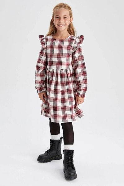 Платье Defacto Kız Çocuk Flannel Square