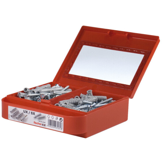 fischer 93181 - Screw & wall plug kit - Concrete - Metal - Plastic - Grey - Box