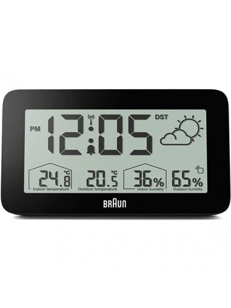 Braun BC13BP digital alarm clock w. weather station