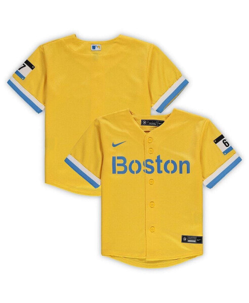 Футболка для малышей Nike Золотая Boston Red Sox MLB City Connect Replica Team Jersey