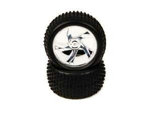 Himoto Tyre + chrome wheel Truggy 23626V+28652 2pcs - 28653V