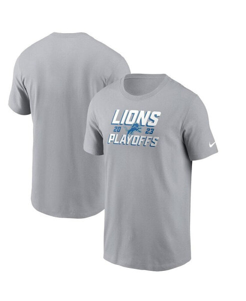 Men's Gray Detroit Lions 2023 NFL Playoffs Iconic T-shirt