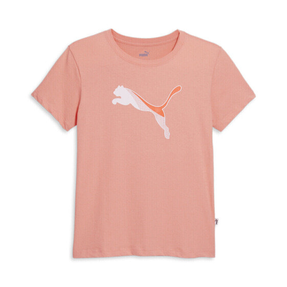 Puma Cat Segment Logo Crew Neck Short Sleeve T-Shirt Womens Size XS Casual Tops
