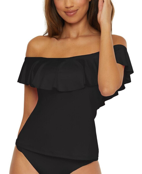 Women's Monaco Ruffled Off-The-Shoulder Tankini Top