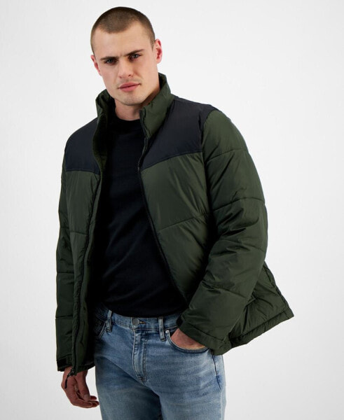 Men's Colorblocked Quilted Full-Zip Puffer Jacket, Created for Macy's