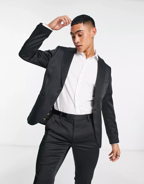 Twisted Tailor draco suit jacket in black