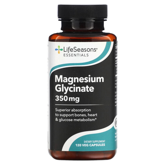 LifeSeasons, Глицинат магния, 87,5 мг, 120 растительных капсул