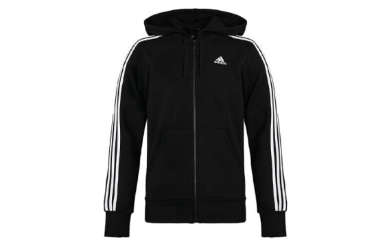 adidas 三条纹运动针织外套 男款 黑色 / Куртка Adidas B47368