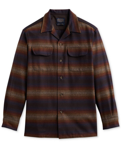 Men's Original Standard-Fit Ombré Stripe Button-Down Wool Board Shirt