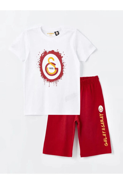 AYMİRA STORE TARAFINDAN GÖNDERİLECEKTİR !! Galatasaray Baskılı Erkek Çocuk Şortlu Pijama Takımı