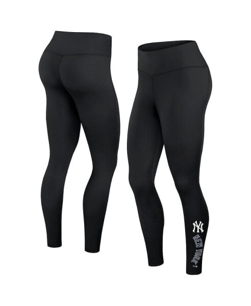 Women's Black New York Yankees Wordmark Stack Leggings