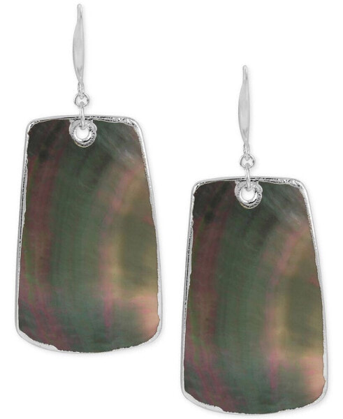 Silver-Tone Mother of Pearl-Look Drop Earrings