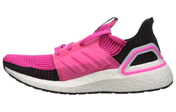 Кроссовки женские Adidas Ultraboost 19 Shock Pink черно-розовые