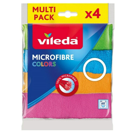 Салфетка для чистки из микрофибры Vileda 155717 Синий Белый Зеленый Оранжевый (4 шт.)