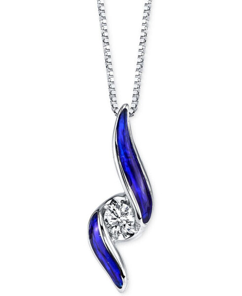 Macy's sirena® Jeans Diamond Twist Pendant Necklace (1/10 ct. t.w.) in 14k White Gold