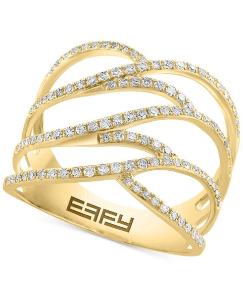 Pavé Rose by EFFY® Diamond Ring (3/8 ct. t.w.) in 14k Yellow Gold (Also available in Rose Gold & White Gold)