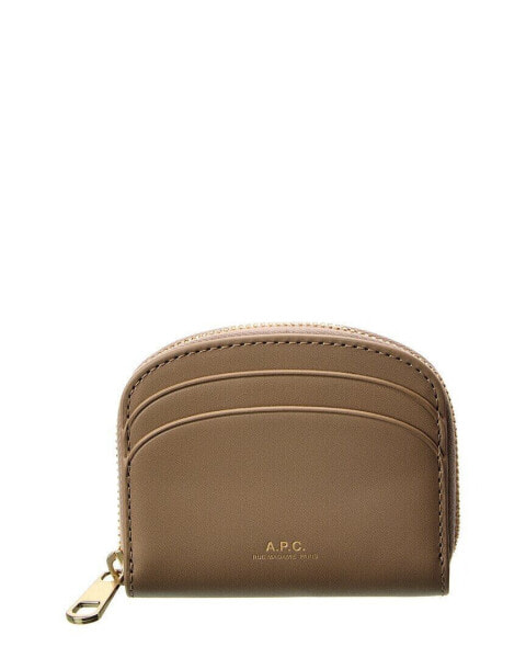 A.P.C. Demi Lune Mini Leather Coin Purse Women's Brown