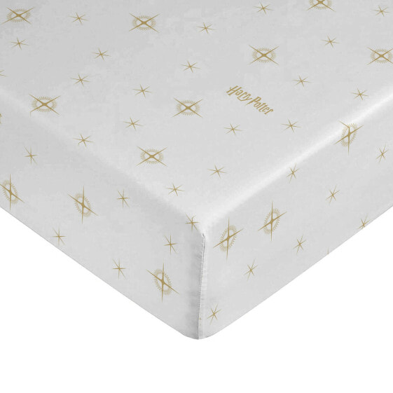 Fitted sheet Harry Potter White Golden 105 x 200 cm