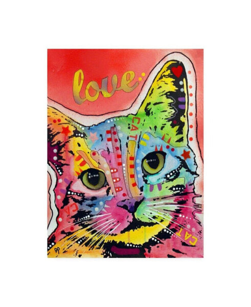 Dean Russo Tilt Cat Love Canvas Art - 15" x 20"